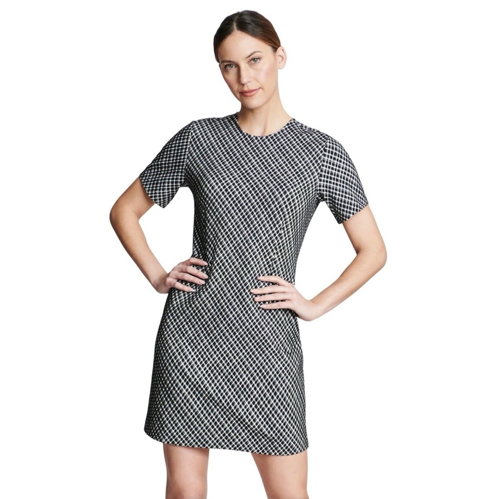 Spanx Ponte Black & White Plaid – Stretch Fabric‎ Elegant Checkered Dress Size S